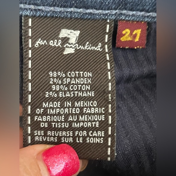 7 For All Mankind jeans women’s size 27 Classic Dark Wash Blue Bootcut Jeans 💙 - Picture 10 of 10